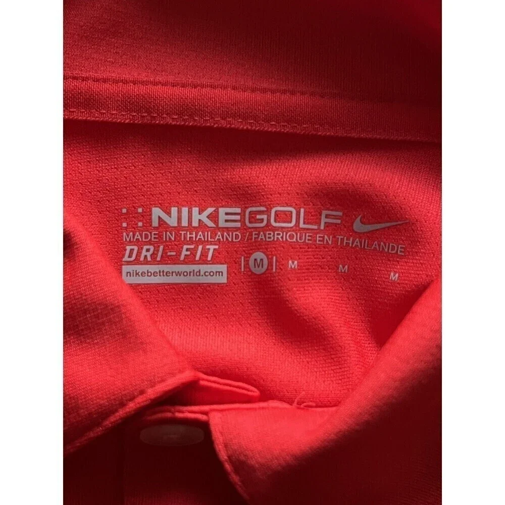 Nike Golf Dri-FIT Red Polo Shirt Men’s M Athletic Rugby Outdoor Performance - Picture 7 of 12